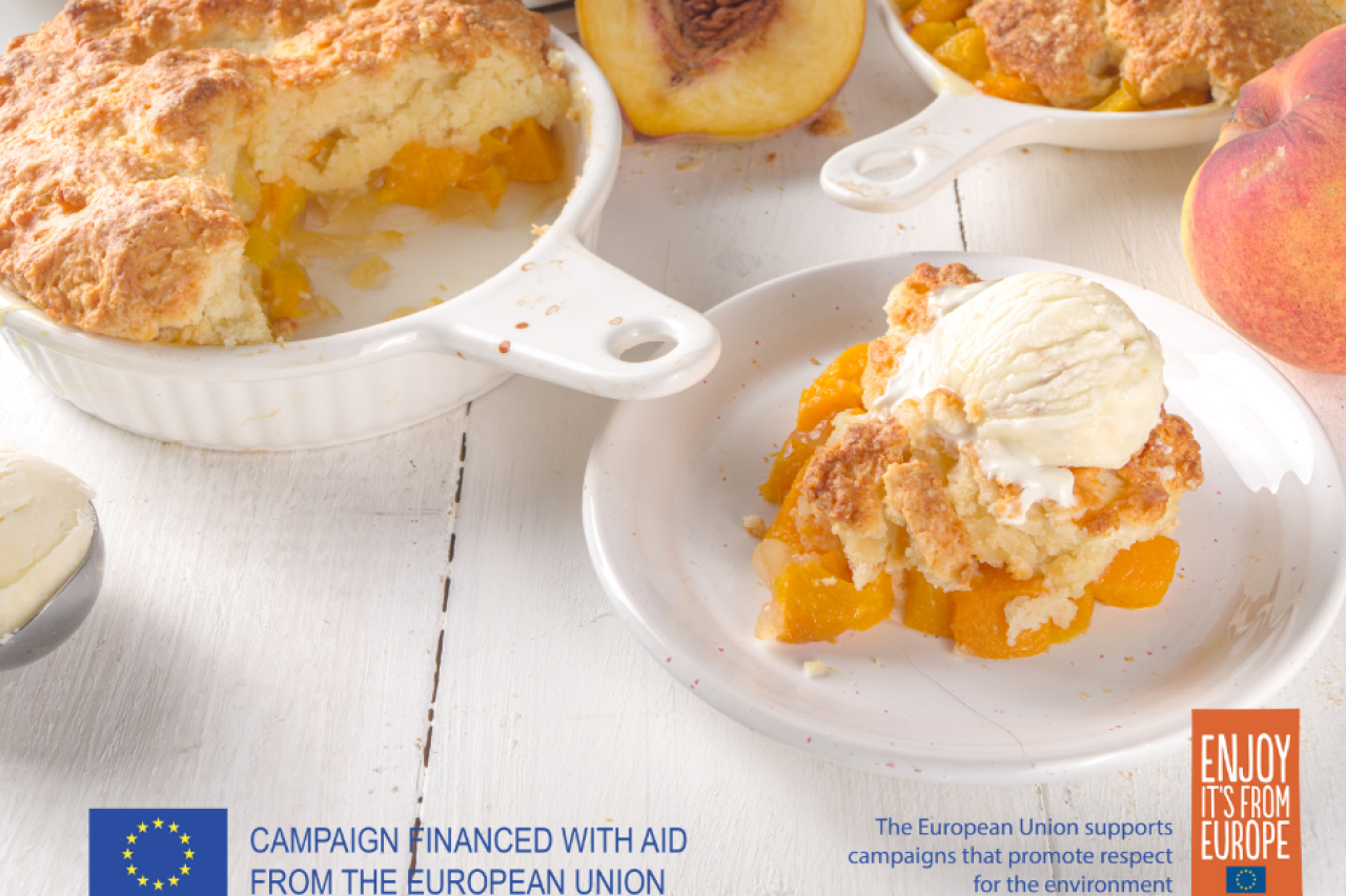 European Canned Peach Cobbler
